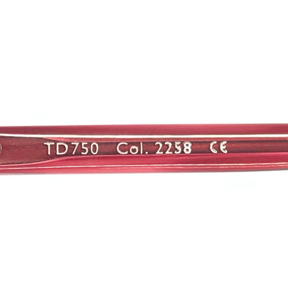 Tom Davies Eyeglasses Frames TD750 Col. 2258 Striped Red Brown Horn 52-17-140